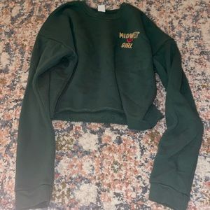 Long sleeve green crop top